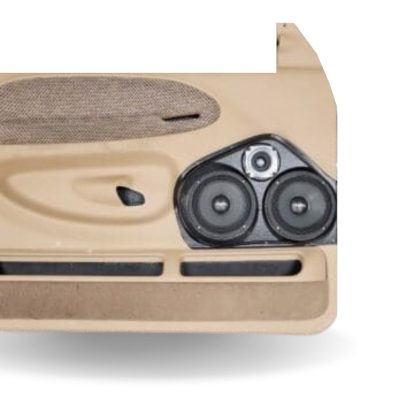Front Door Custom Speaker Pods for the 1999-2001 Dodge Ram to hold Dual 6.5 in and 3.5 in speakers for car audio installation upgrade