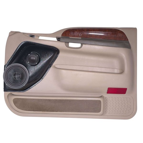 Front Door Custom Speaker Pods for the 1999-2007 Ford Excursion F-250F-350 to hold 6.5 in and 3.5 in speakers for car audio installation upgrade