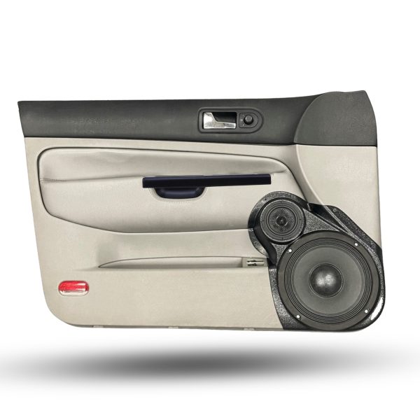 Front Door Custom Speaker Pods for the 1999-2004 Volkswagen Jetta to hold 8.0 in and 3.5 in speakers for car audio installation upgrade