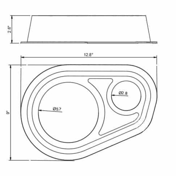 Universal Custom Speaker Pods for the Universal UniversalSpeakerPods to hold 6.5 in and 3.5 in  speakers for car audio installation upgrade